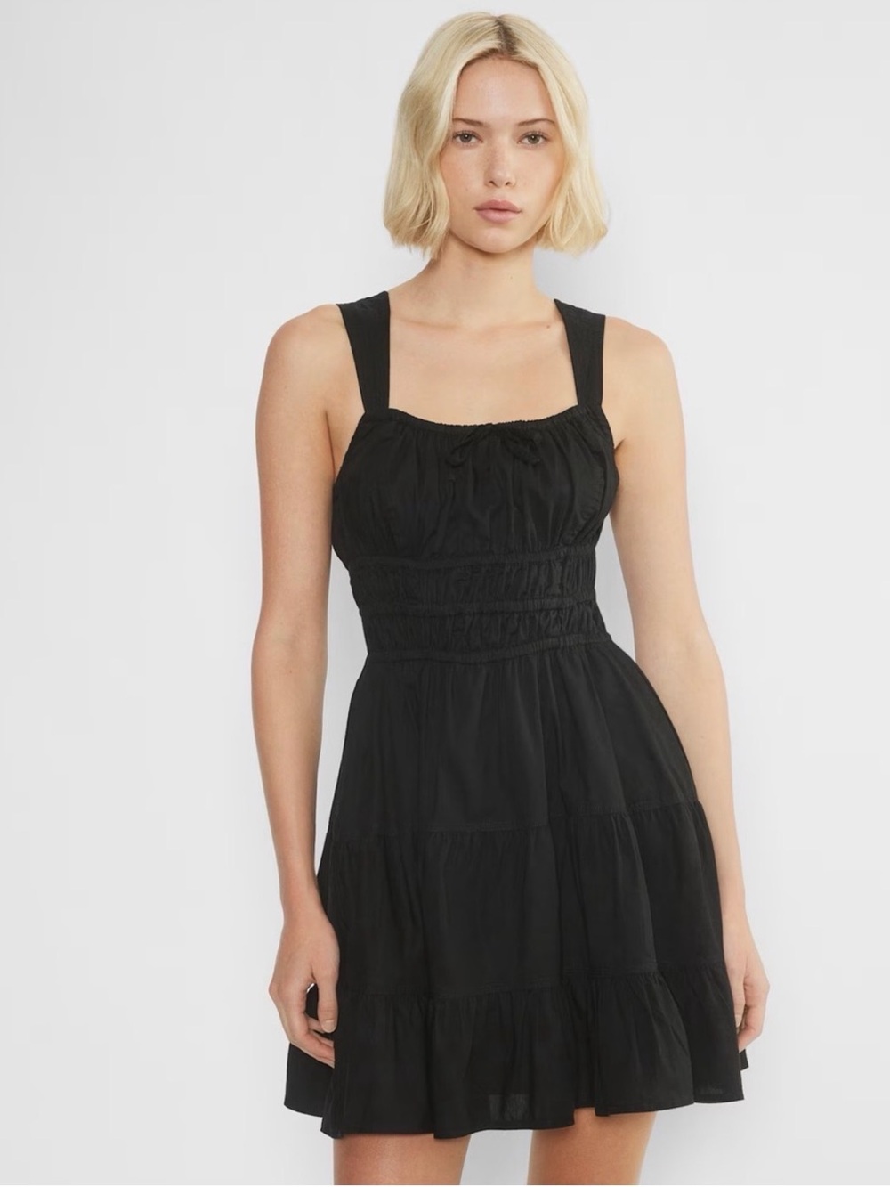 Aritzia Sunday Best Strudel Poplin Dress Black Medium Cotton